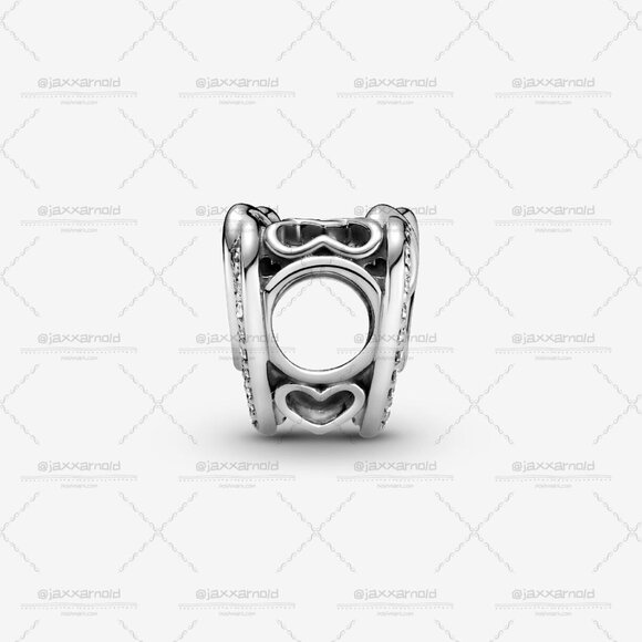 Pandora Sparkling Entwined Hearts Charm - Picture 2 of 6